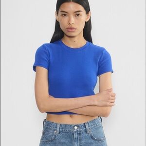 Aritzia HomeStretch Rib Crew crop Waist T-Shirt